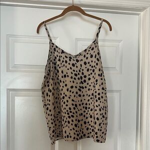 BiBi Black Spotted Beige Cami Top